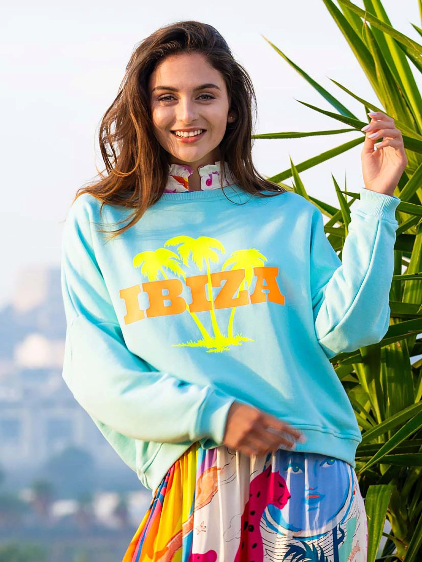 Miss Goodlife Sweatshirt Sweater Roundneck Ibiza Palm