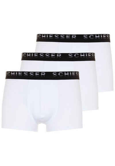 Schiesser Boxer Herren Shorts 3er Pack - Hip-Shorts, Pima Cotton