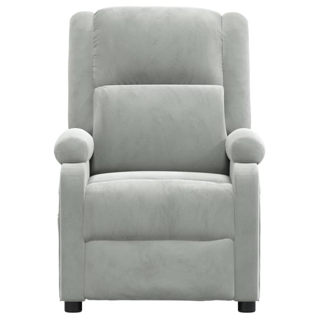vidaXL Massagesessel Massagesessel Hellgrau Samt (1-St) günstig online kaufen