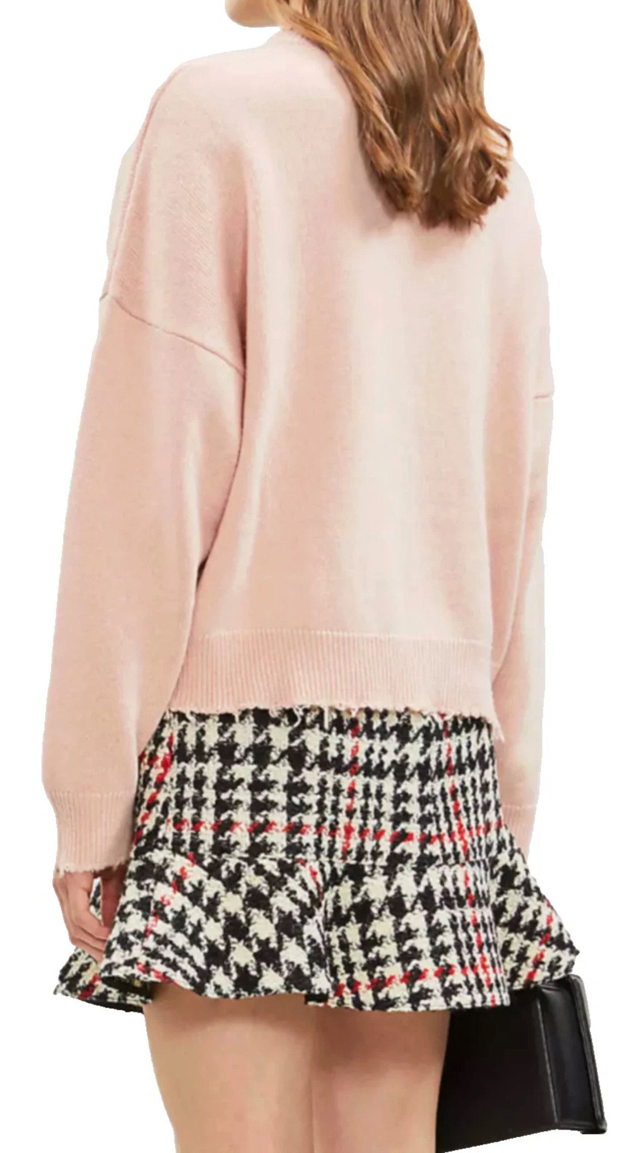 Valentino Strickpullover RED Heart Breaker Cropped Distressed Pulli Jumper Distressed Abschlüsse bewusst unperfekter Couture-Look