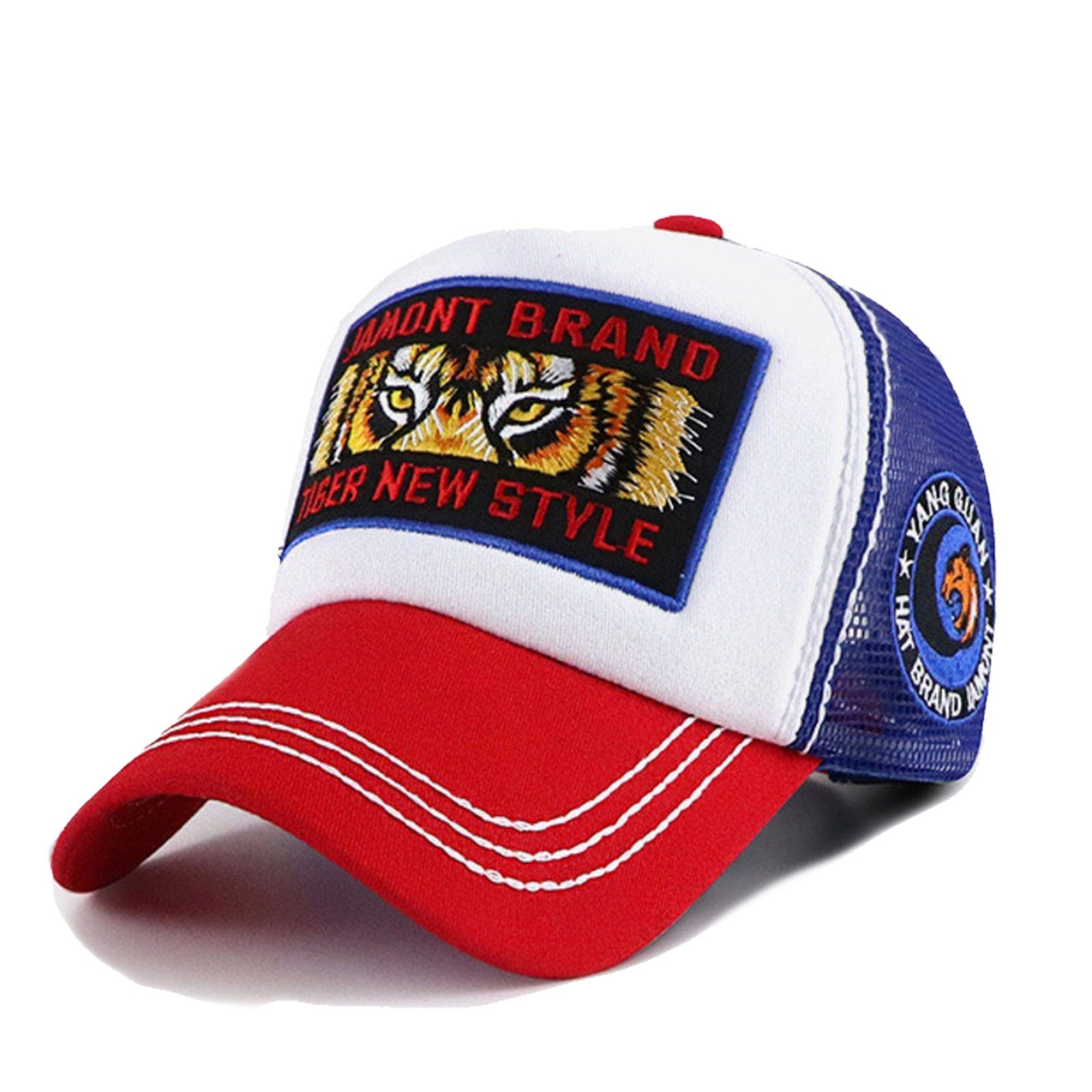 Sporty Trucker Cap Tiger Retro Trucker Mesh Cap Baseballcap seitlicher Patch