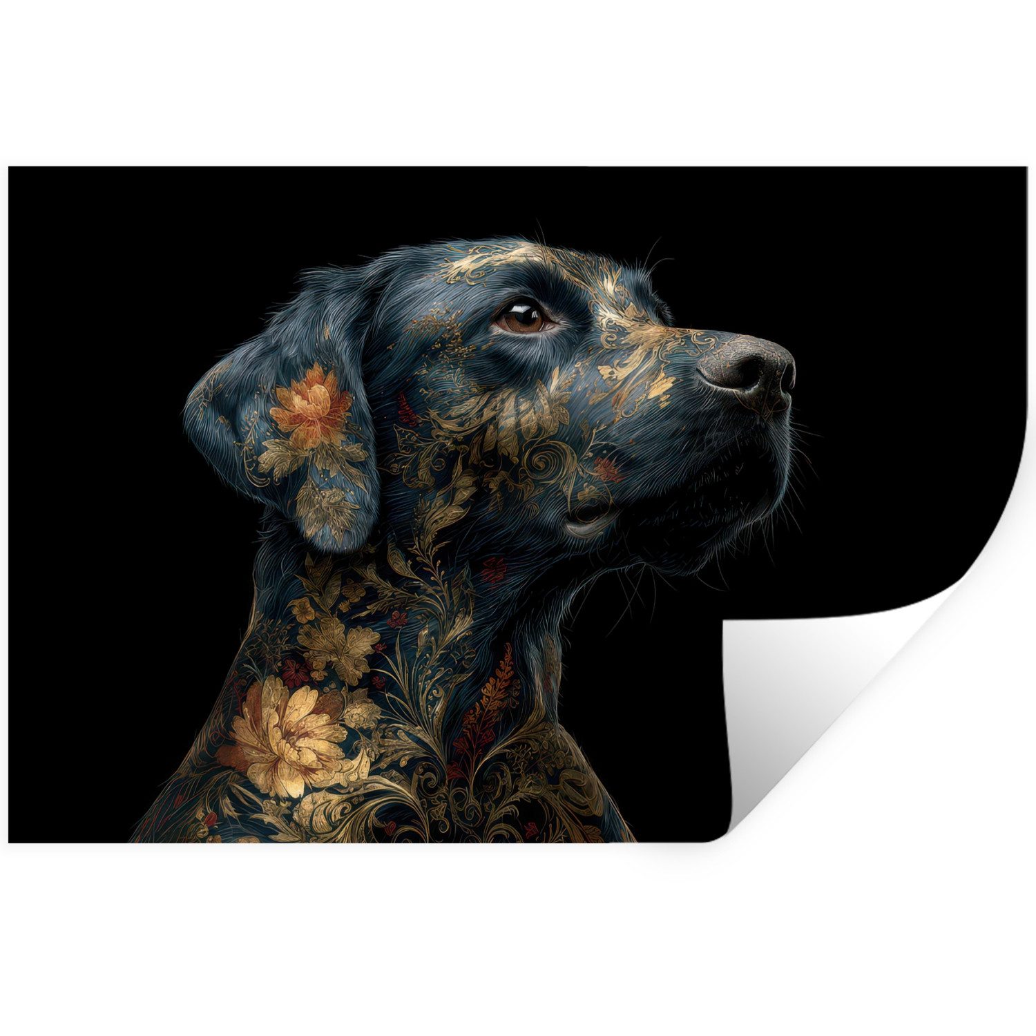 MuchoWow Wandsticker Hund - Schwarz - günstig online kaufen