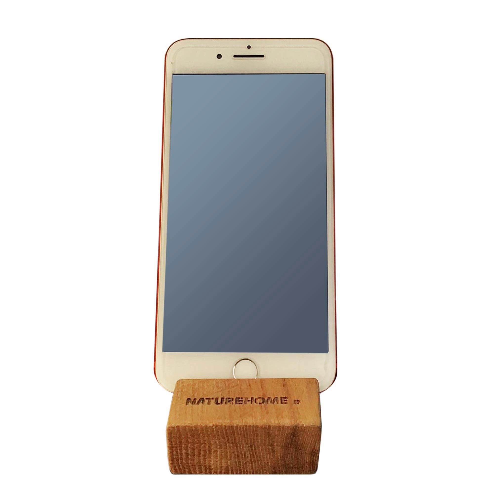 Handy-Halterung Smartphone-Halter Holz 8 x 5 x 2,5 cm Nussbaum o. Eiche