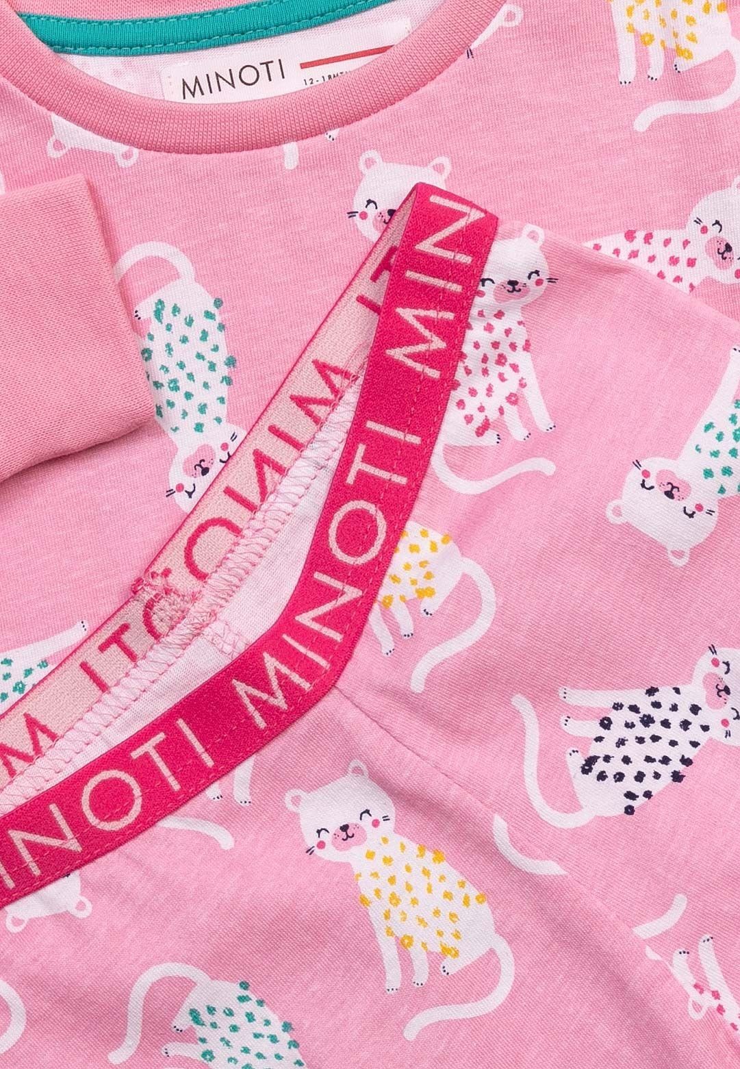 MINOTI Pyjama Gemusterter Rosa (1y-8y) Schlafanzug