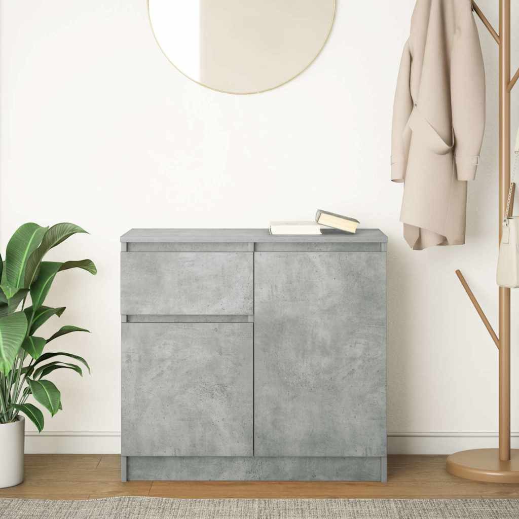 vidaXL Sideboard Sideboard mit Schublade Betongrau 71x35x65 cm Holzwerkstoff (1 St) – Bild 3 von 5