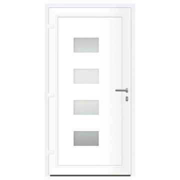 vidaXL Zimmertür Haustür Weiß 100x200 cm Aluminium und PVC Haus Eingangstür