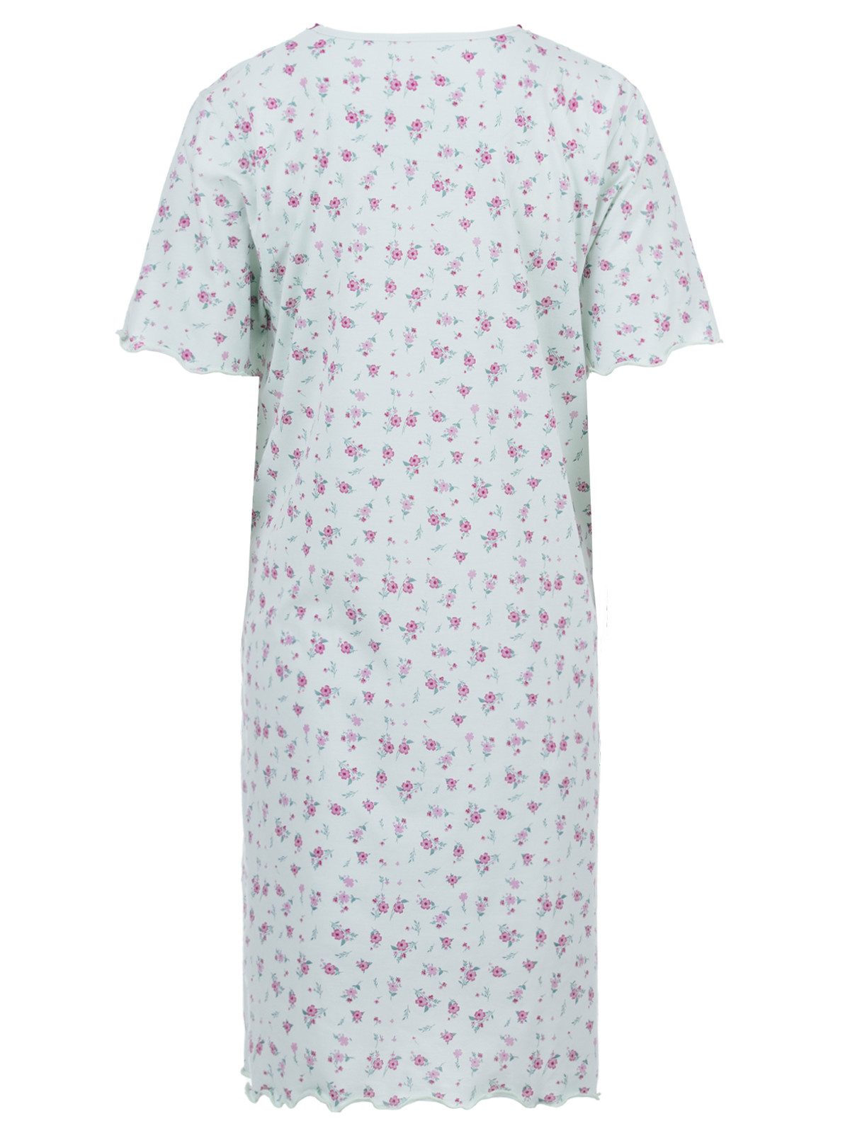 zeitlos Nachthemd Nachthemd Kurzarm - Rüsche mit Blumen