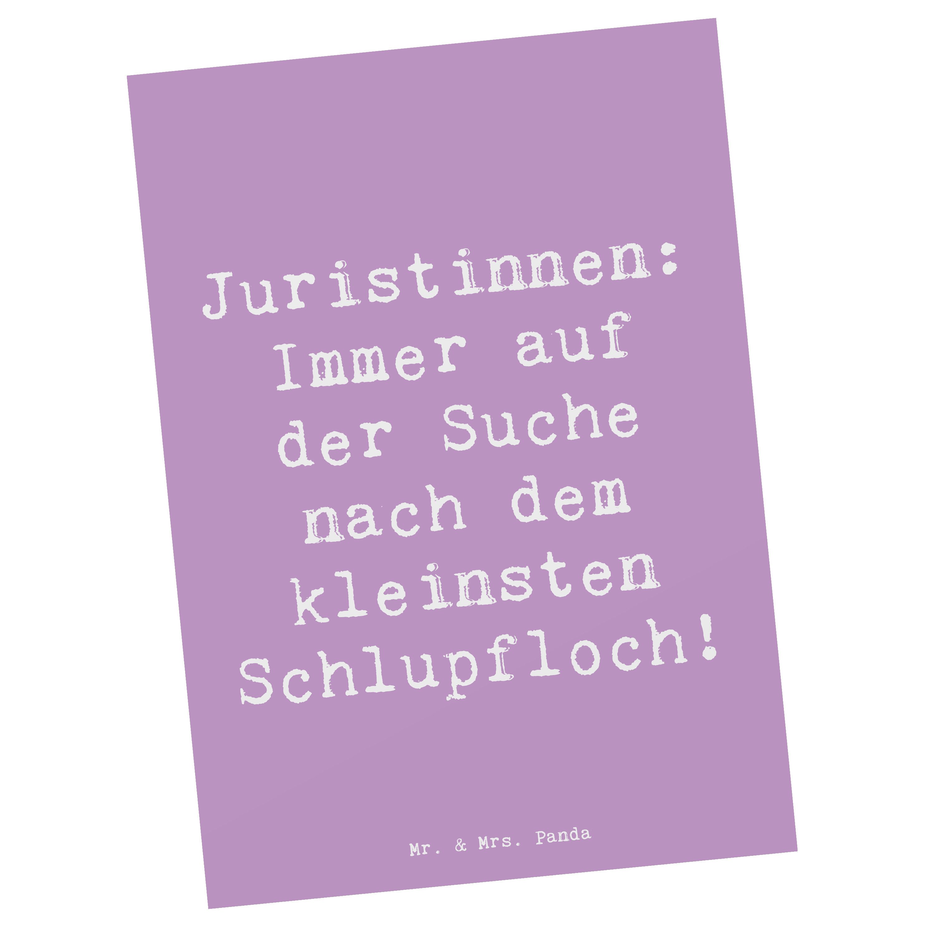 Postkarte Juristin Schlupfloch - Lavendeltraum - Geschenk, Juristinnen Spruch