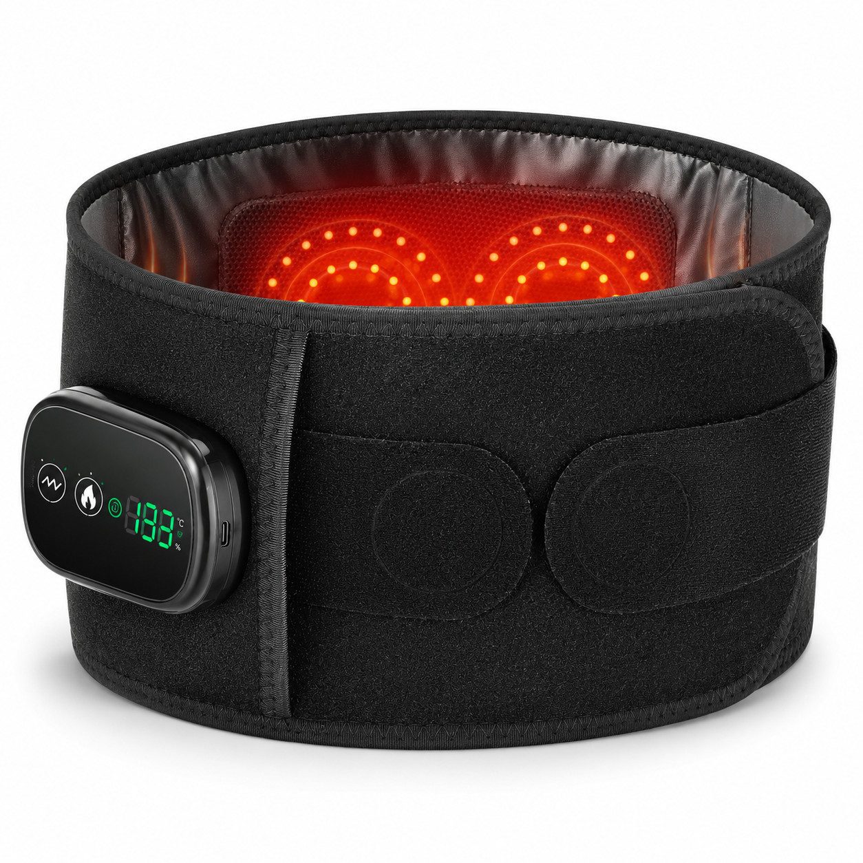 Tekoo Rücken Stützgürtel Rückengürtel mit Wärme & Massage, 5000mAh Akku, Kabellose Anwendung, 5000mAh Akku, 5 Temperaturstufen (45-65°C)