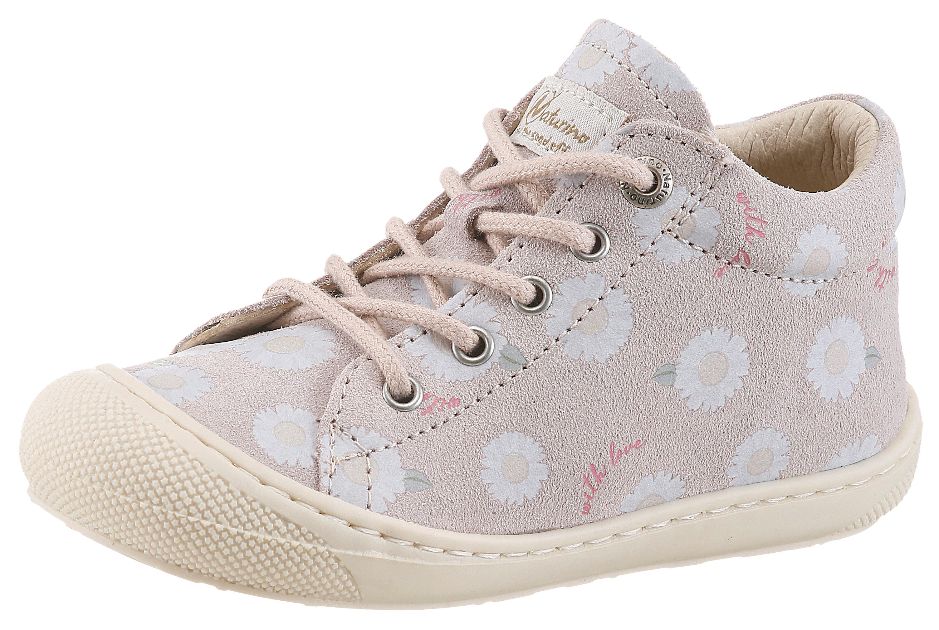 Naturino COCOON SUEDE Lauflernschuh Babyschuh mit Print, Größenschablone zum Download