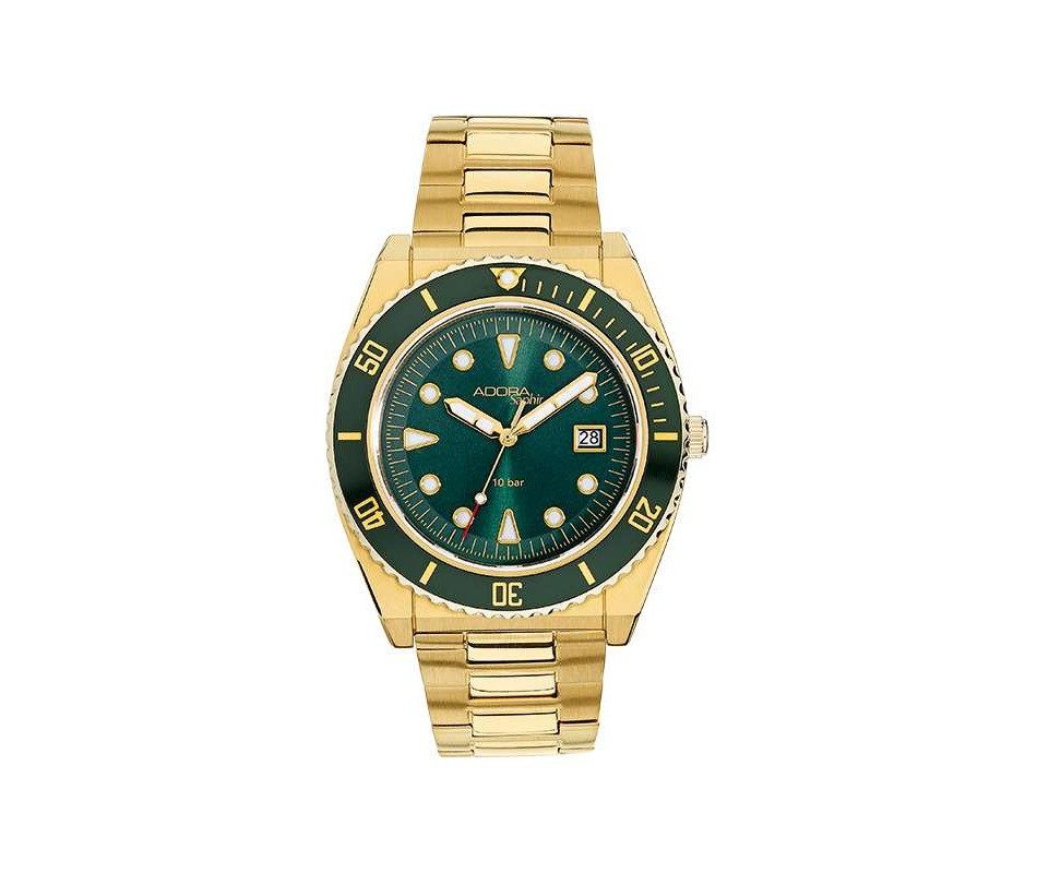 Adora Quarzuhr Herrenuhr ADORA Edelstahl mit Saphirglas 10 BAR wasserdicht