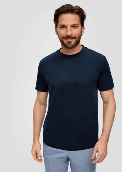 s.Oliver BLACK LABEL Kurzarmshirt Jerseyshirt aus merzerisierter Baumwolle Blende