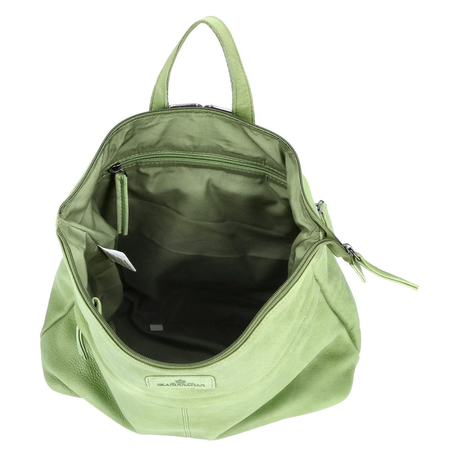 The Skandinavian Brand Freizeitrucksack The Skandinavian Brand Damen Leder Rucksack Green (1-tlg) – Bild 5 von 5