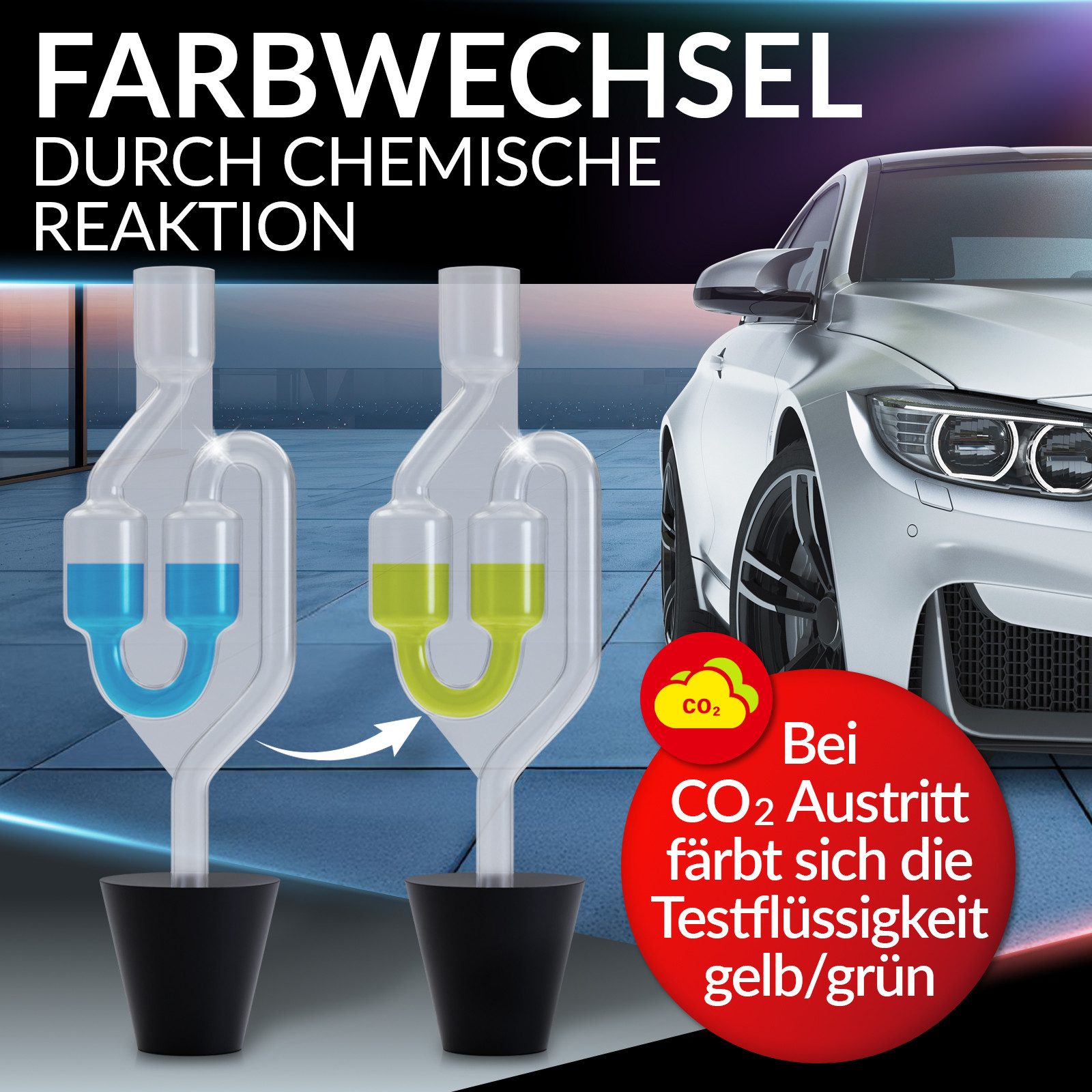 HEIMWERT Kfz-Diagnosegerät Zylinderkopfdichtung Tester Kühlmittel Dichtheitstest