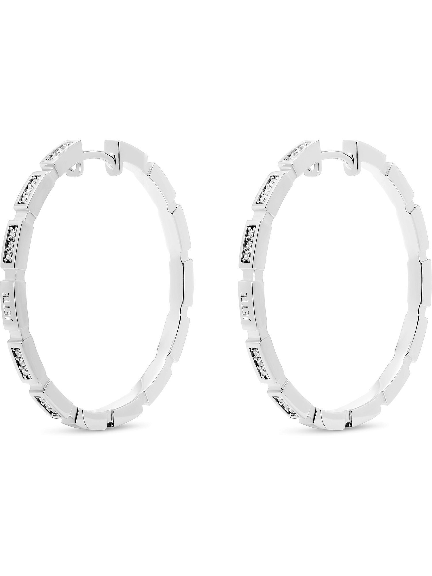 JETTE Paar Creolen JETTE Damen-Creolen 925er Silber 72 Zirkonia (Paar), MOS günstig online kaufen