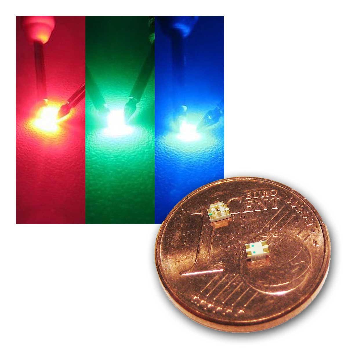 world-trading-net Modellbausatz 10 x SMD LED 0805 FULLCOLOR RGB 3-Chip