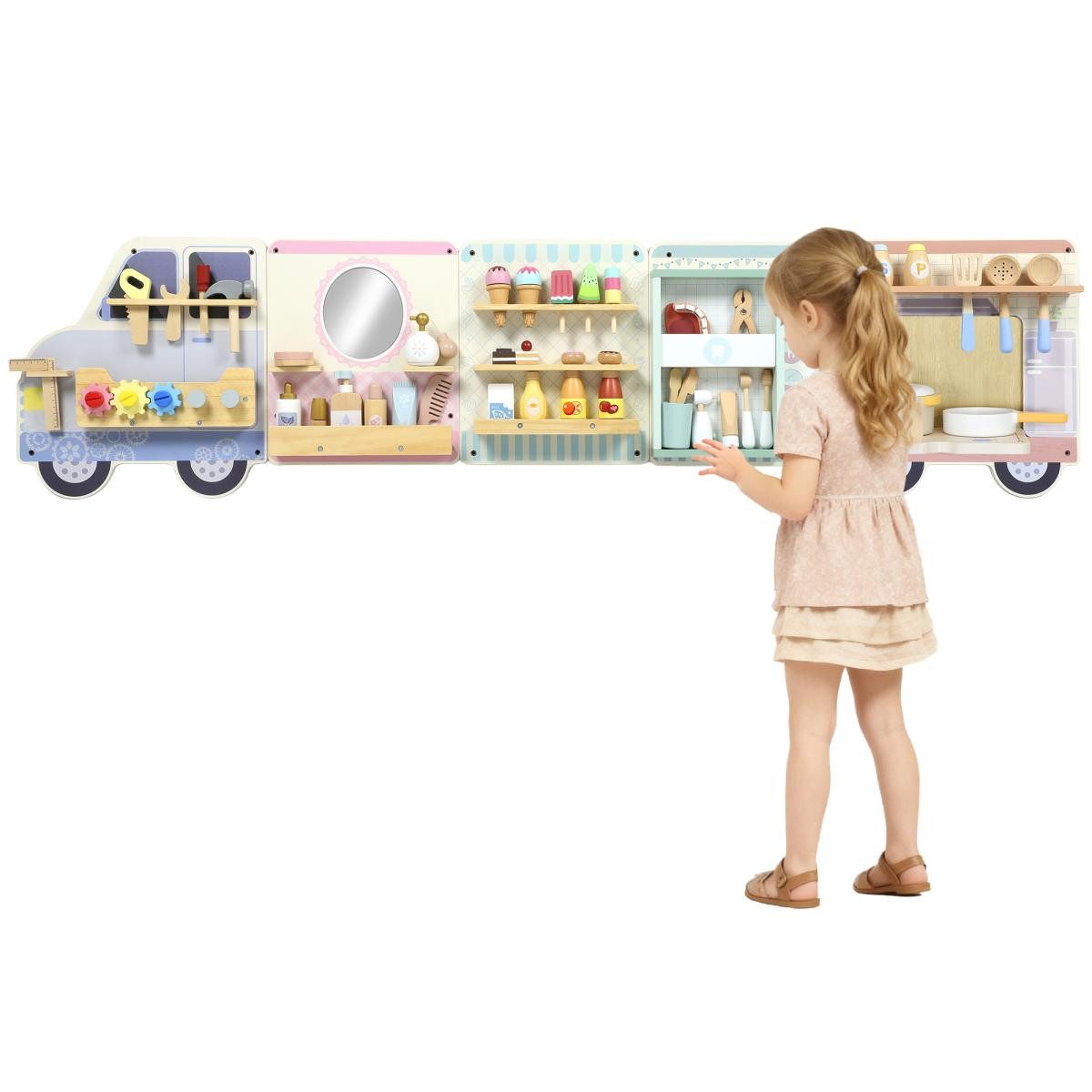 FELIXLEO Spielküche Montessori Busy Board Sensorisches Spielzeug Truck Design ab Jahre