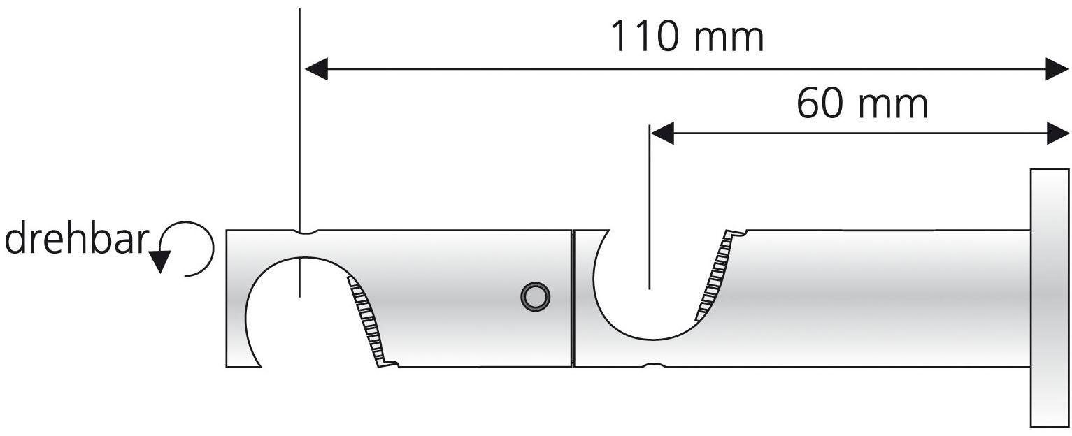 Kombiträger, Liedeco, Gardinenstangen, (1-St), Innenlaufprofil Ø 16 mm