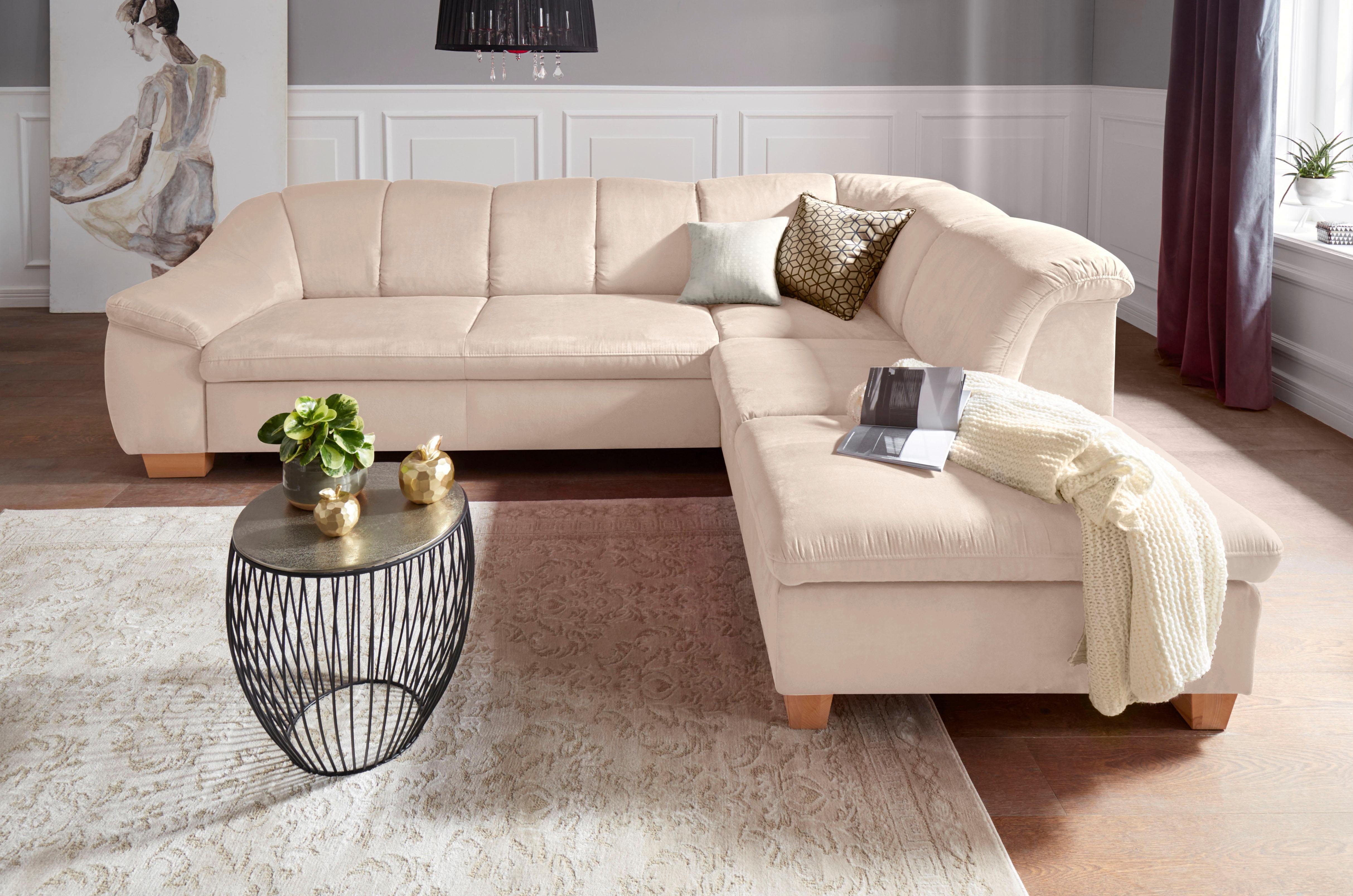 sit&more Ecksofa Santo L-Form, mit Federkern, wahlweise mit Bettfunktion und Stauraum