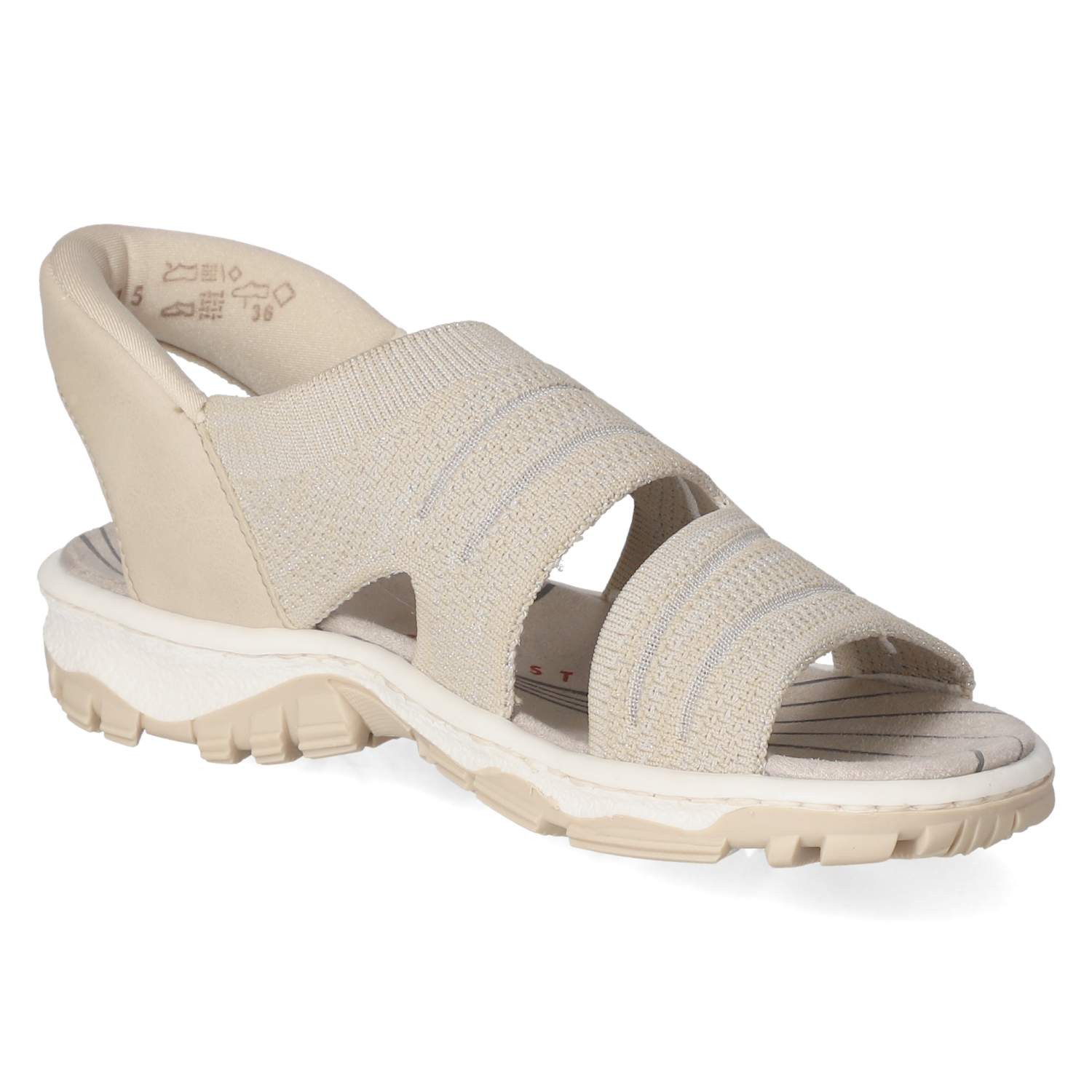 Rieker Rieker Flache Sandalen 68895-64 Damen Textil & Synthetik beige Sandalette – Bild 5 von 5