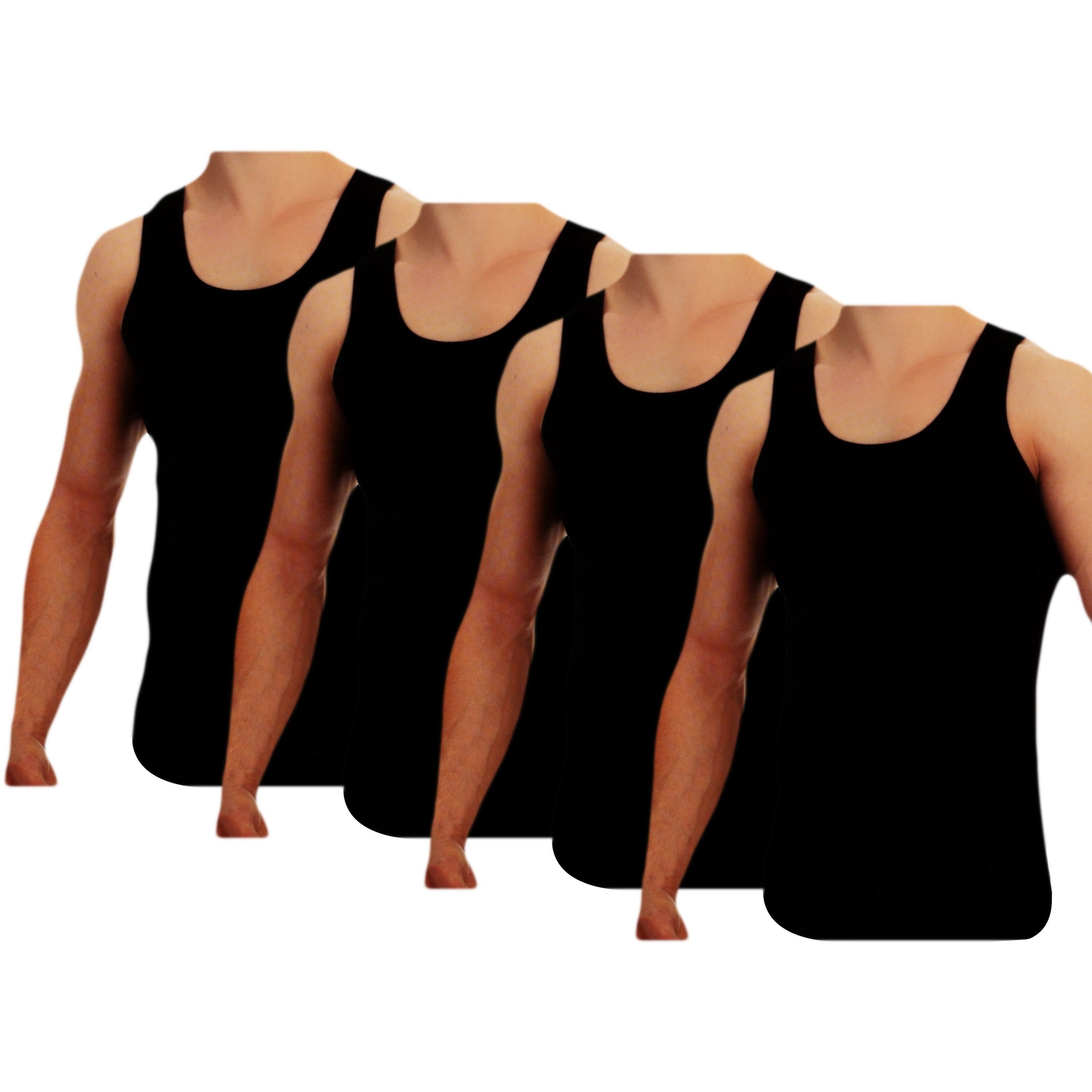 Tanktop 4er Pack Herren Unterhemd Baumwolle Tank Top Feinripp Shirt Achselhemd