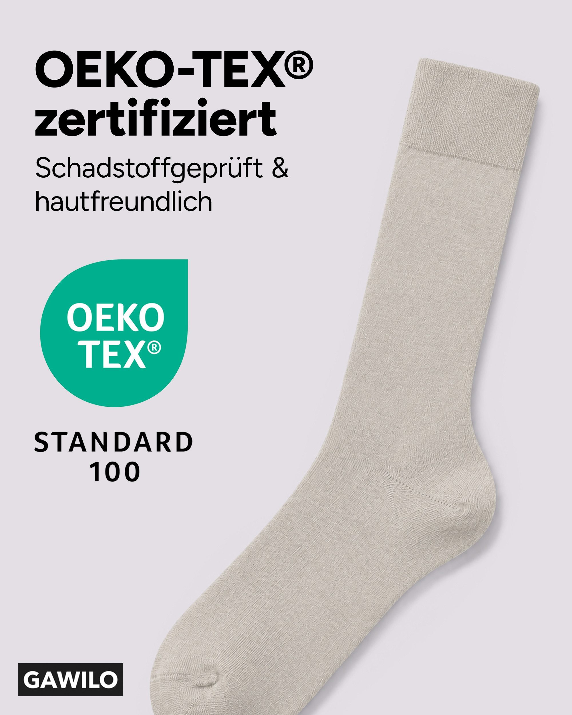 GAWILO Diabetikersocken für Herren, ohne Gummidruck, extra weiter Komfortbund, Business Socke (6 Paar) extra breiter Piquet - Strick am Bund – Bild 5 von 5