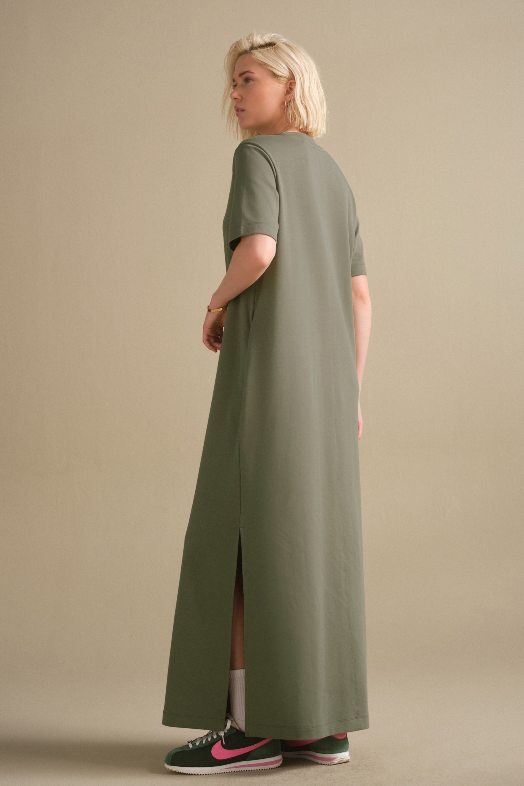 Next Maxikleid Schweres Maxi-T-Shirt-Kleid mit Flügelärmeln günstig online kaufen