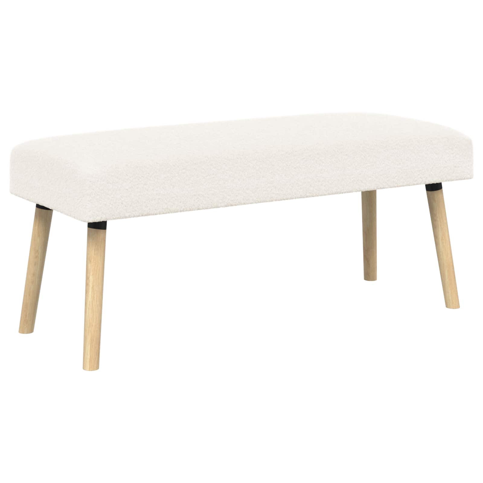 vidaXL Sitzbank Bank Uni Creme 110 x 40 x 46 cm Bouclé (1-St)