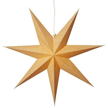 MARELIDA LED Stern Papierstern Leuchtstern Weihnachtsstern Advent Faltstern D: 60cm gold