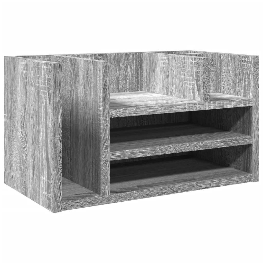 vidaXL Organizer Schreibtisch-Organizer Grau Sonoma 44,5x24x25 cm Holzwerkstoff