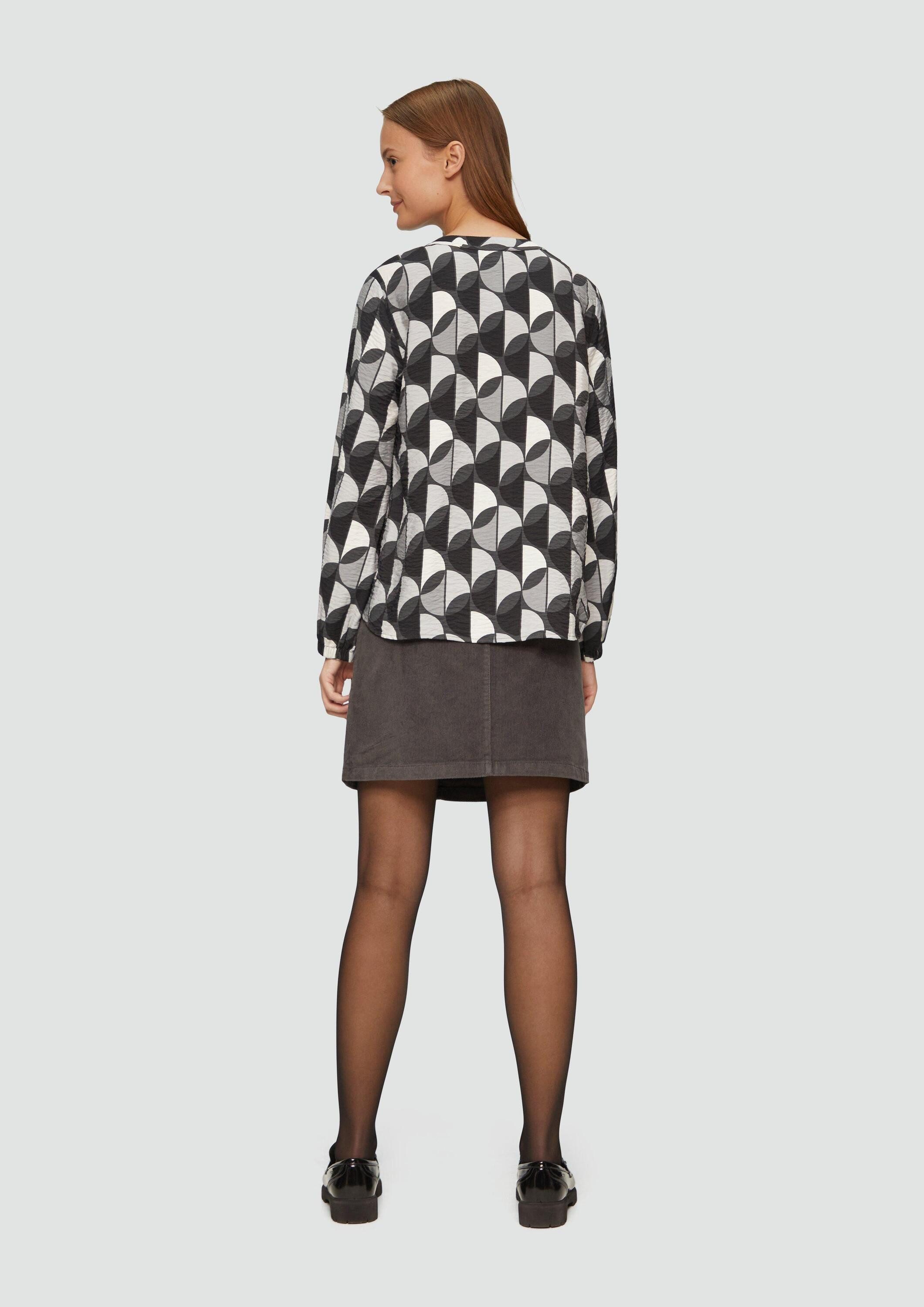 s.Oliver Langarmbluse Bluse Strukturierte Bluse aus Viskosemix