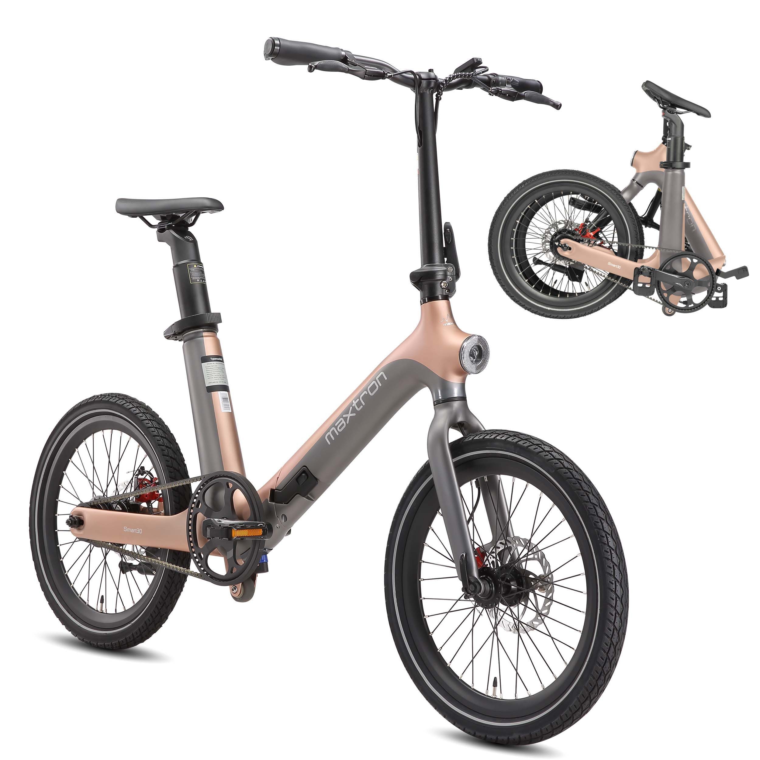 Vankel E-Bike Cityrad Smart 30 E-Fahrrad Damen u. Herren 345WH Pedelec, 36V 70 km Reichweite, Heckmotor, 345 Wh, Pedelec, Elektrofahrrad