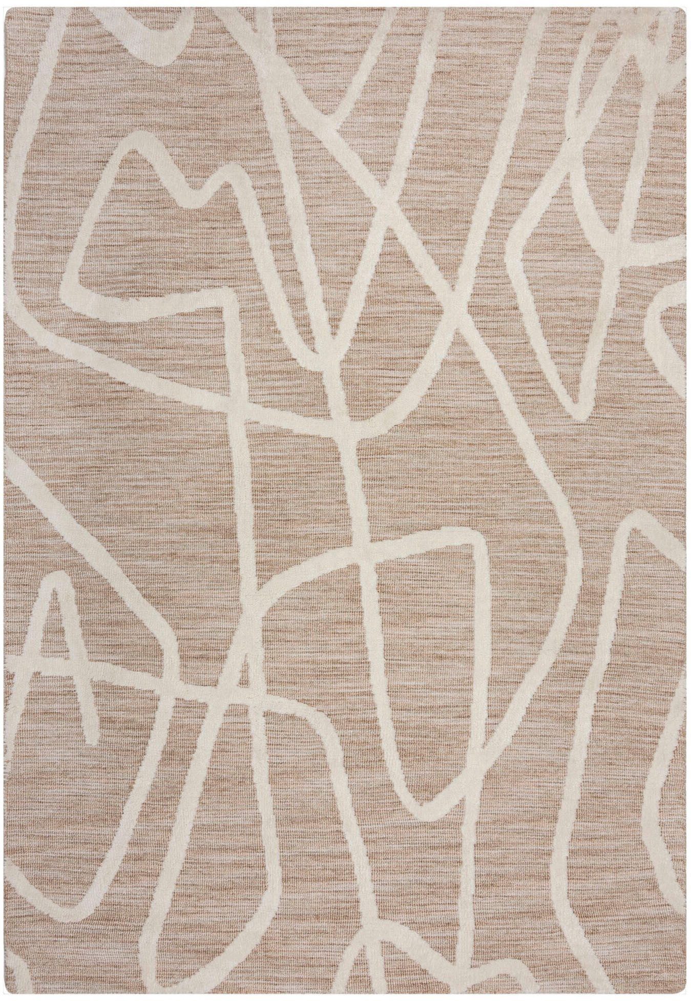 FLAIR RUGS Teppich Micah, rechteckig, Höhe: 12 mm, Hoch-niedriger Flor in Wolle-Optik