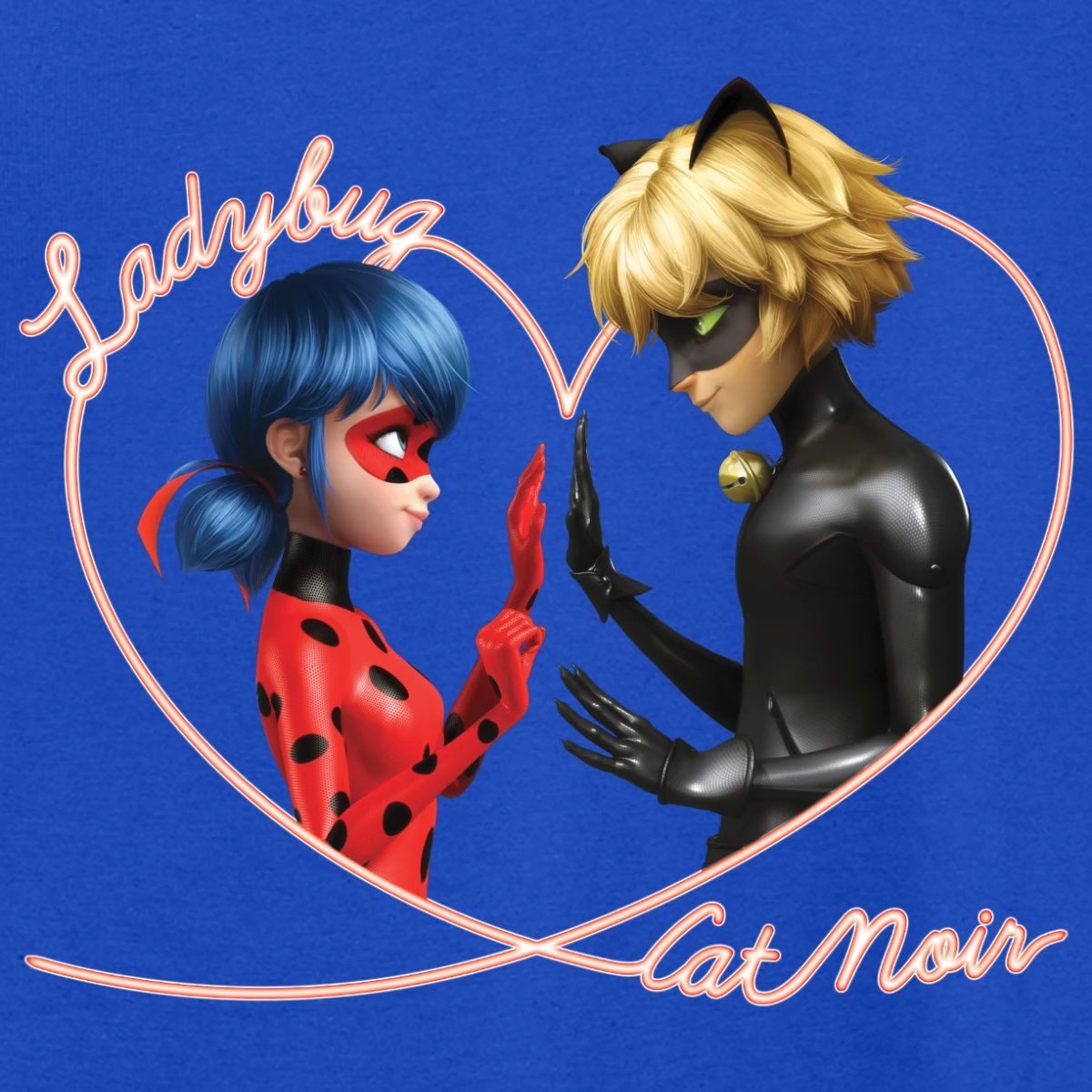 Spreadshirt T-Shirt Miraculous Ladybug Und Cat Noir Herz Teenager T-Shirt (1-tlg)