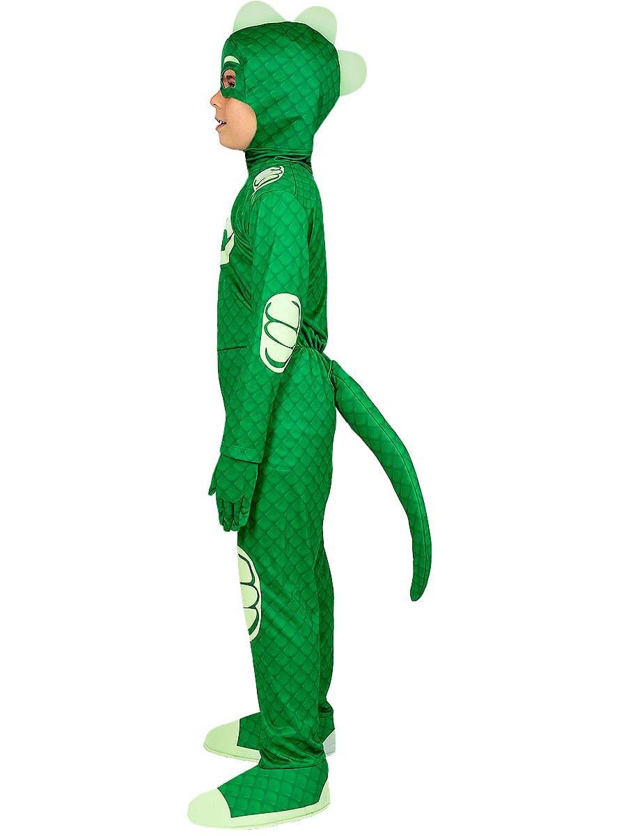 Funidelia Kostüm PJ Masks – Gecko Kostüm für Kinder, Das geheimnisvolle Amulett (und dieses Kostüm) macht Dich zum Pyjama-