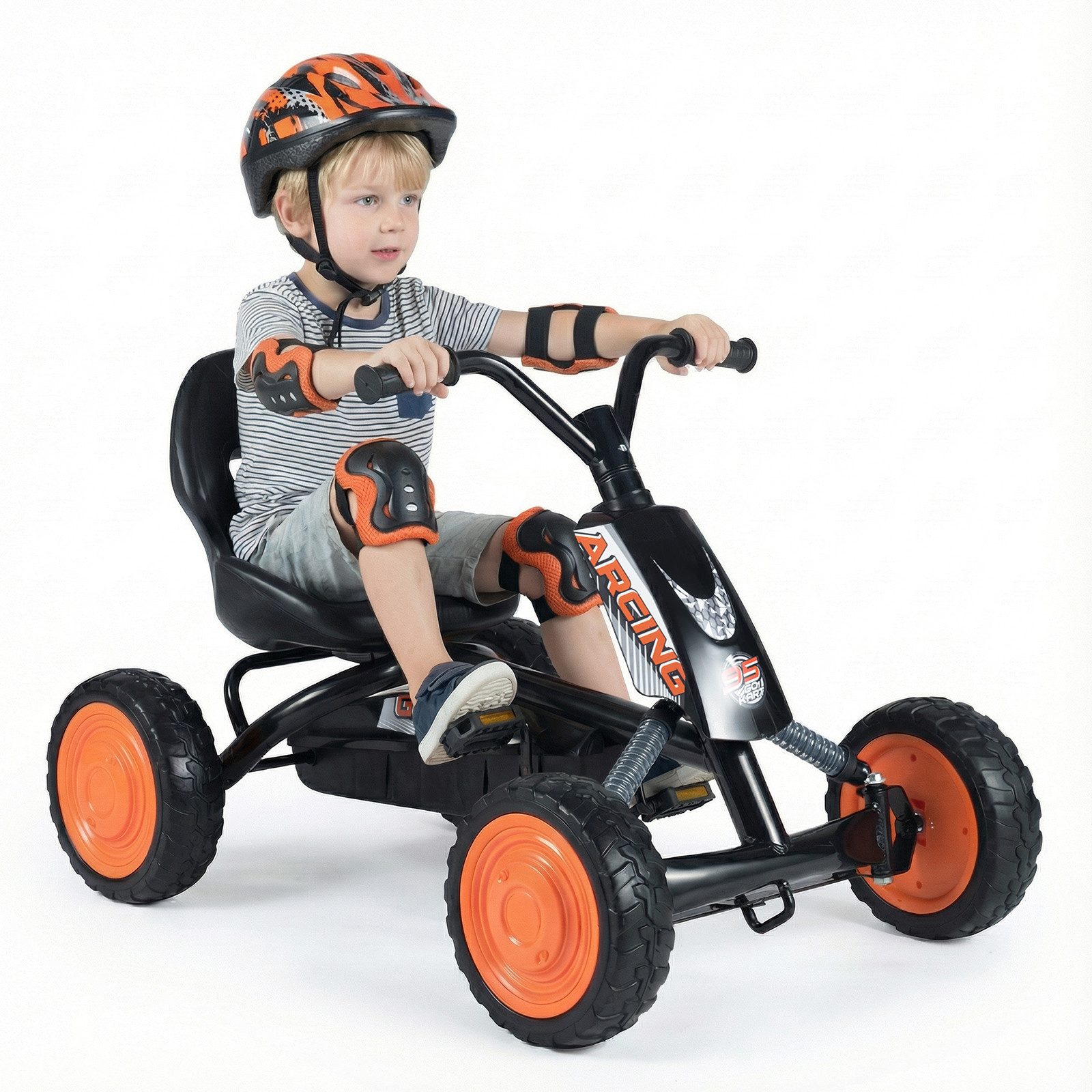 COSTWAY Go-Kart, Kinderauto mit Pedal, verstellbarem Sitz, bis 30 kg