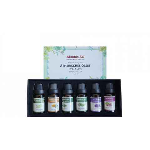 WDH Aromabox Ätherisches Ölset Lavendel, Thymian, Eukalyptus, Zitronengras, Rosmari (Set 6 x 10 ml 6-tlg) 100% naturreinen ätherische Ölen - Lavendel, Eukalyptus und Bergamotte DUFTNOTEN AUS DER GANZEN WELT IN EINEM SET