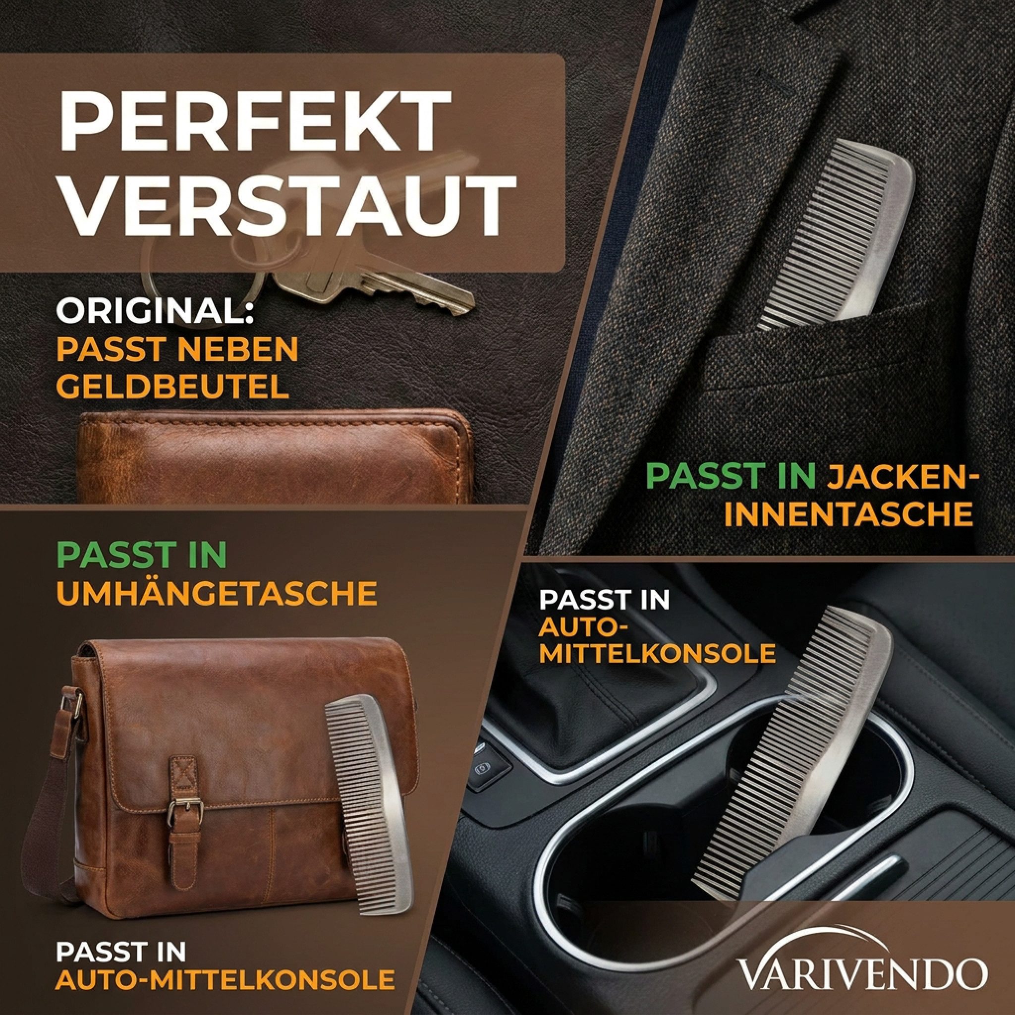 varivendo Haarkamm Kamm 12 cm, transparent 10 Stück, (Stück, 10 tlg., Kamm), Haarkamm Friseurkamm Bartkamm Taschenkamm