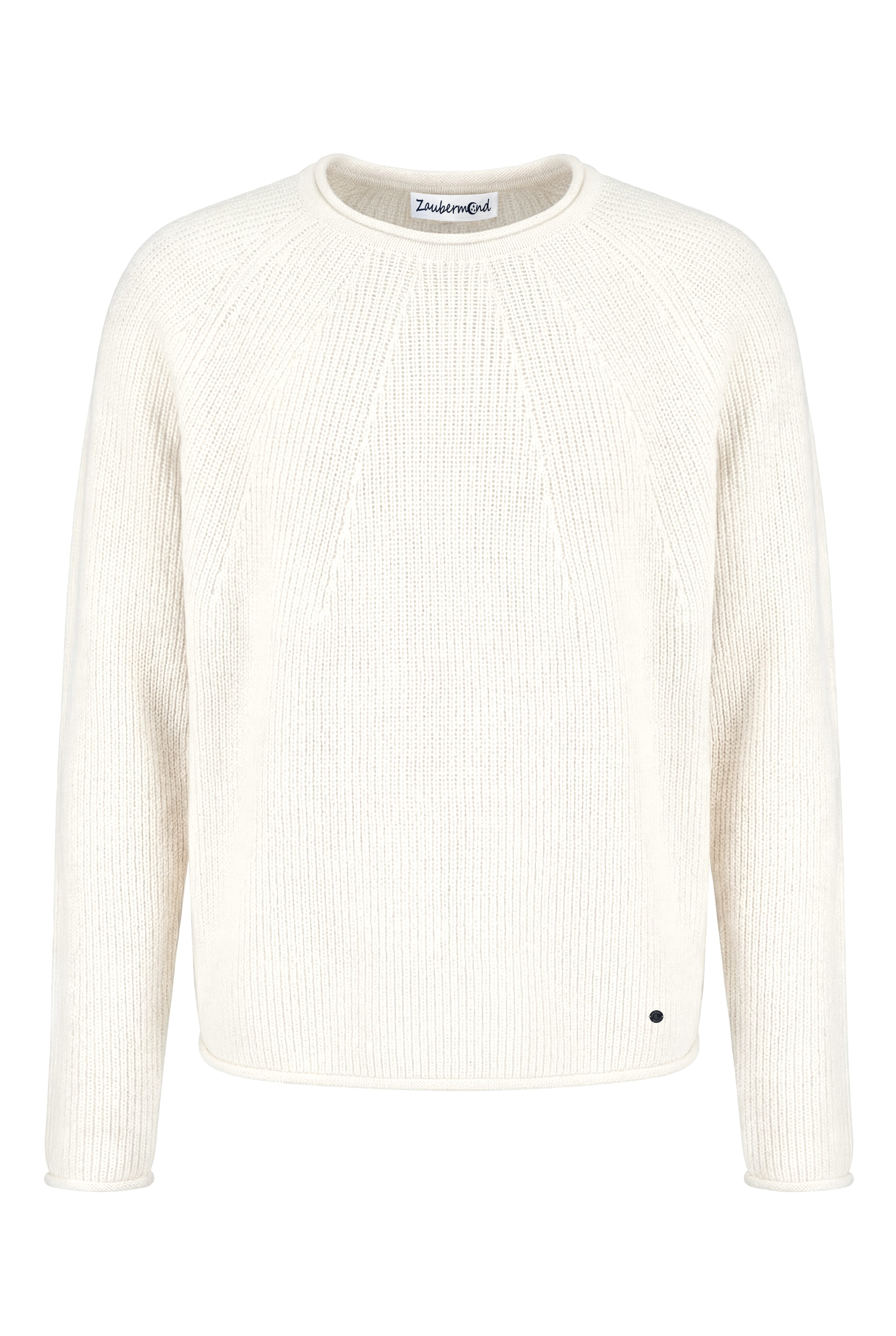 Zaubermond Strickpullover Strickpullover mit diagonalen Strickelementen, Raglan, Anhänger