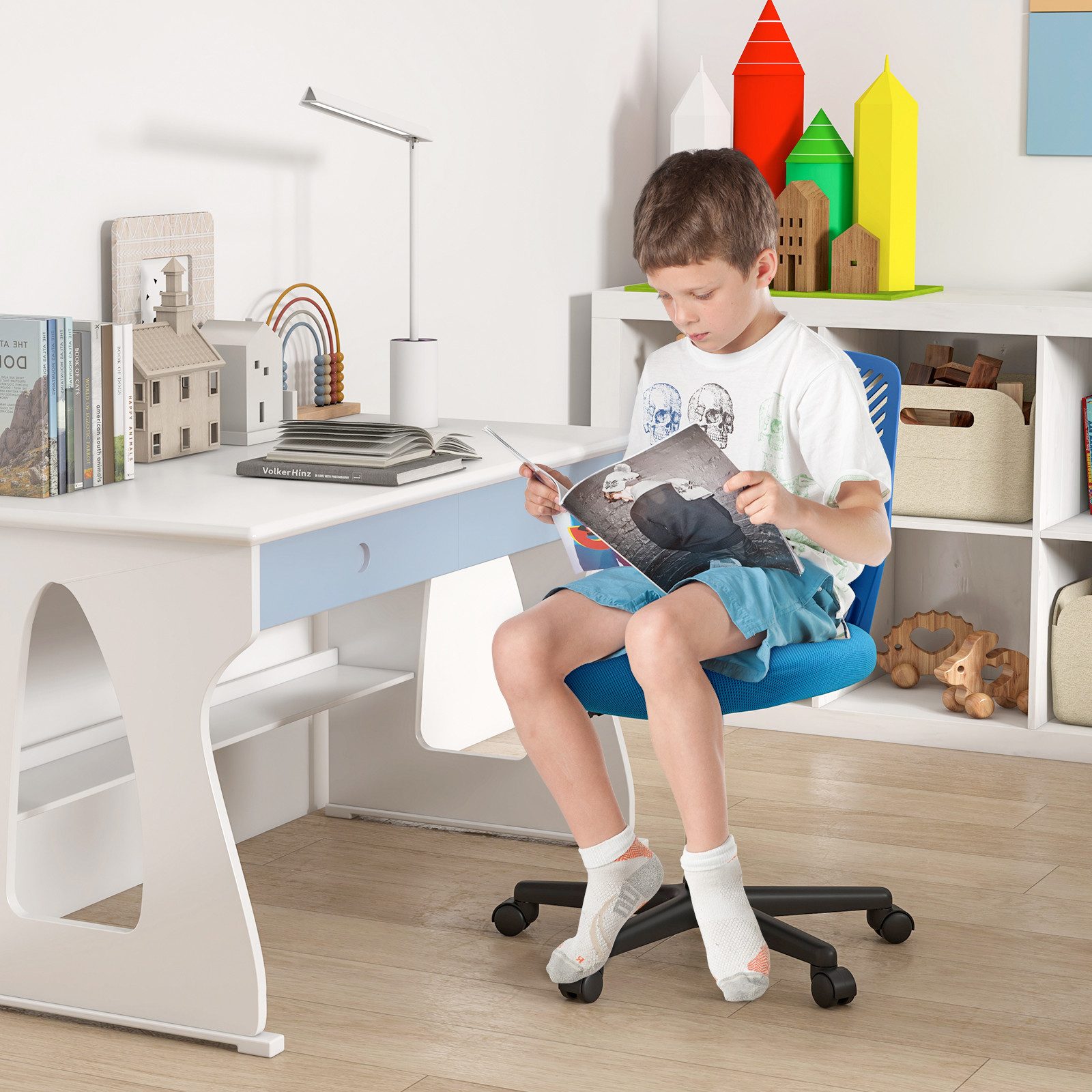 KOMFOTTEU Drehstuhl, höhenverstellbarer Arbeitsstuhl mit 5 günstig online kaufen