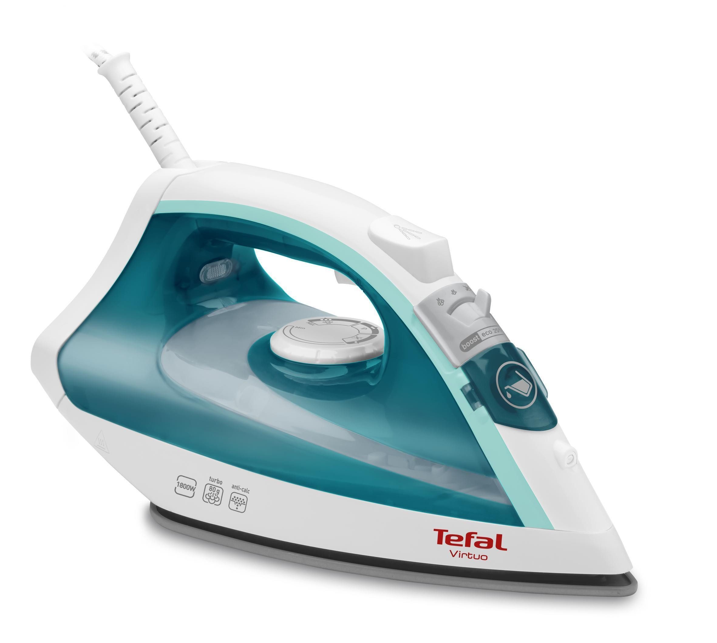 Tefal Dampfbügeleisen TEFAL Virtuo FV1710 Dampfbügeleisen 1800W Antihaft-Sohle - 24 g/min
