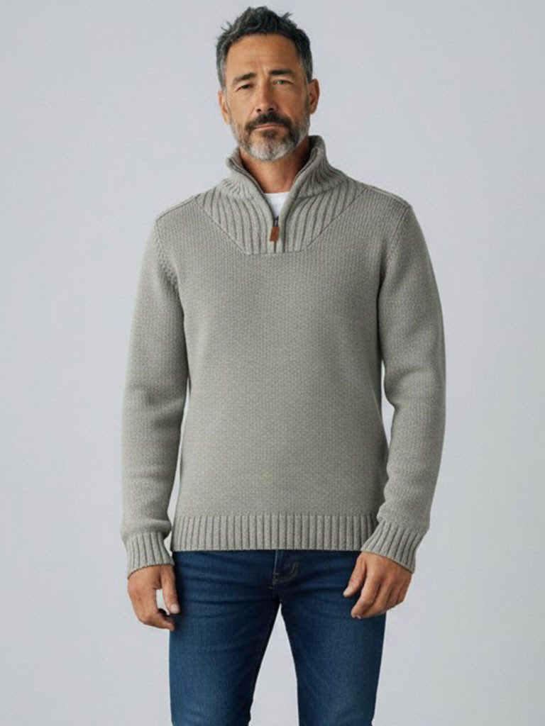tomBrook Troyer Herren Strick-Troyer Unifarben - Troyer-Pullover Strickpullover