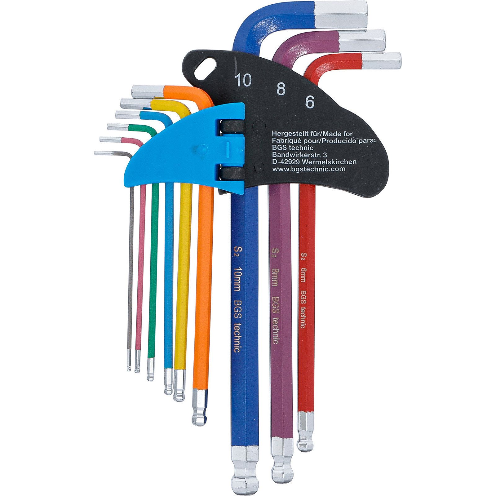 BGS Winkelschlüssel BGS Winkelschlüssel-Satz Multicolour Innensechskant Innensechskant mit