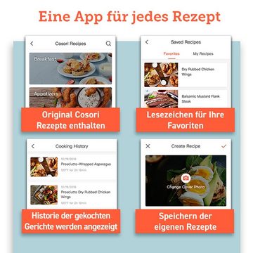 Cosori Heißluftfritteuse Spezial Edition, App-Steuerbar, 5.5L XXL, 1700 W