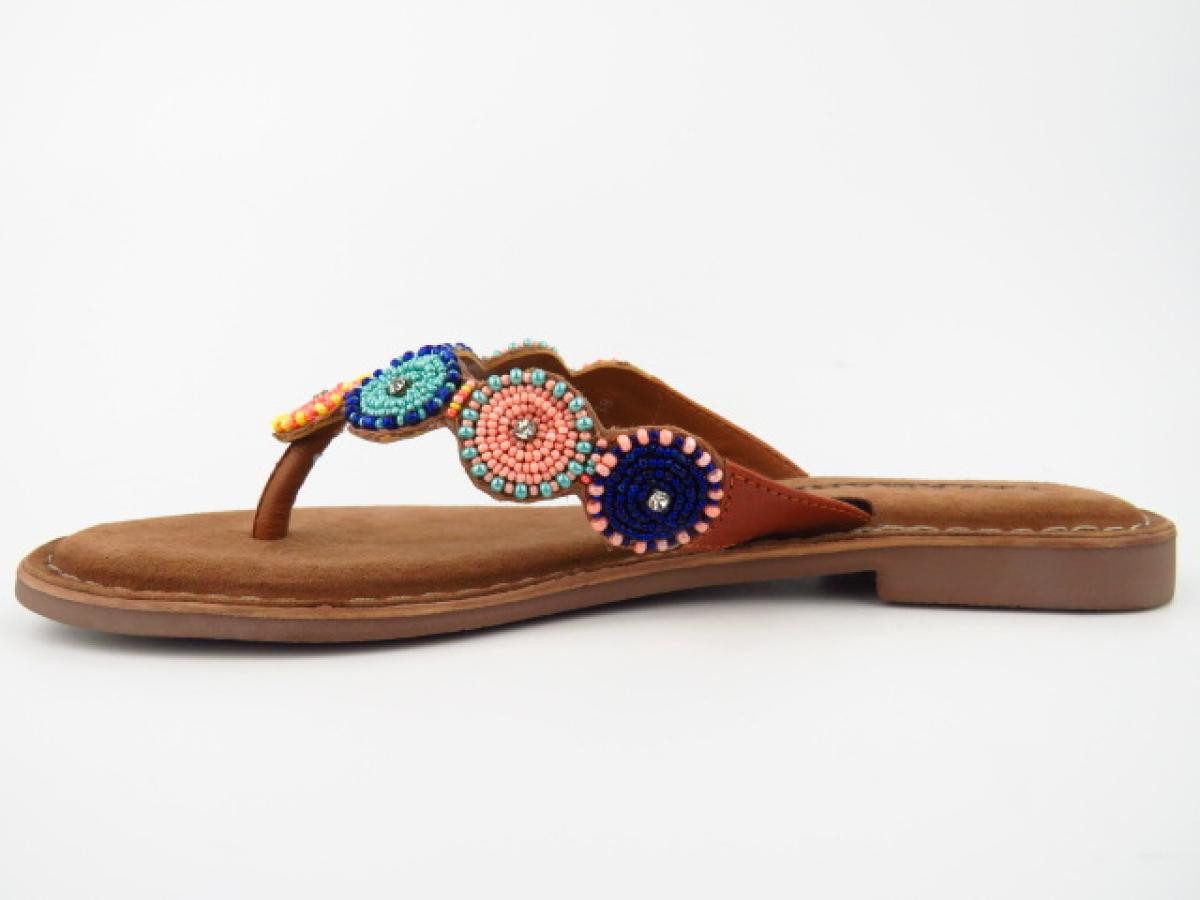 Lazamani Leder tan multi Pantolette