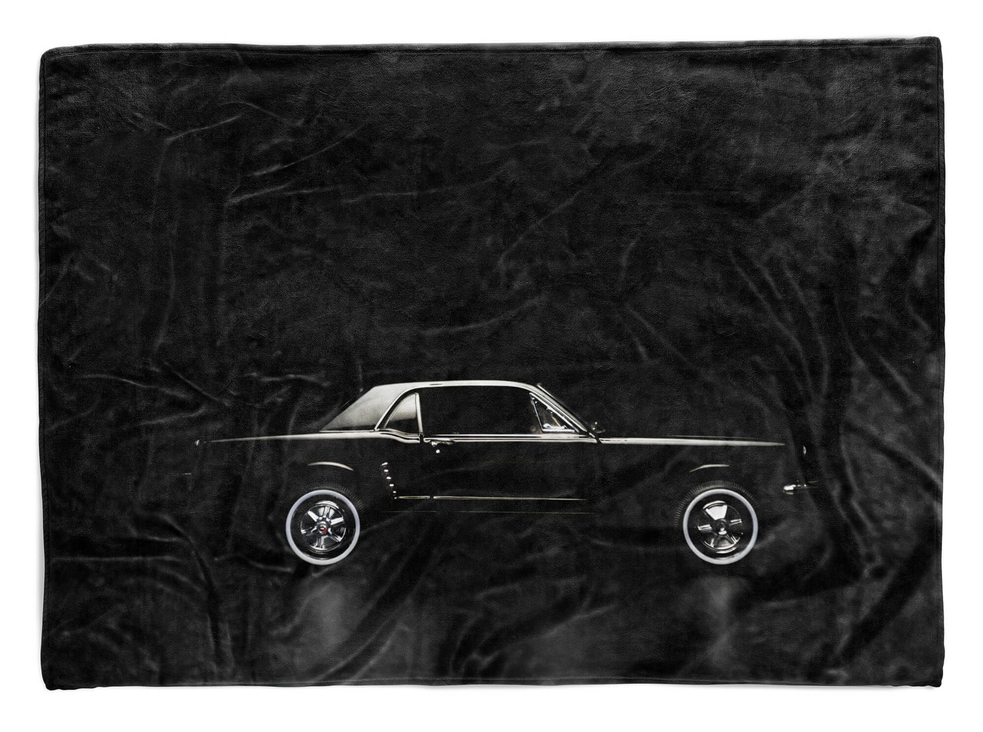 mit Art Saunatuch Ford Handtuch Mustang Handtücher Sinus 66er, Baumwolle-Polyester-Mix Strandhandtuch Handtuch (1-St), Fotomotiv Kuscheldecke