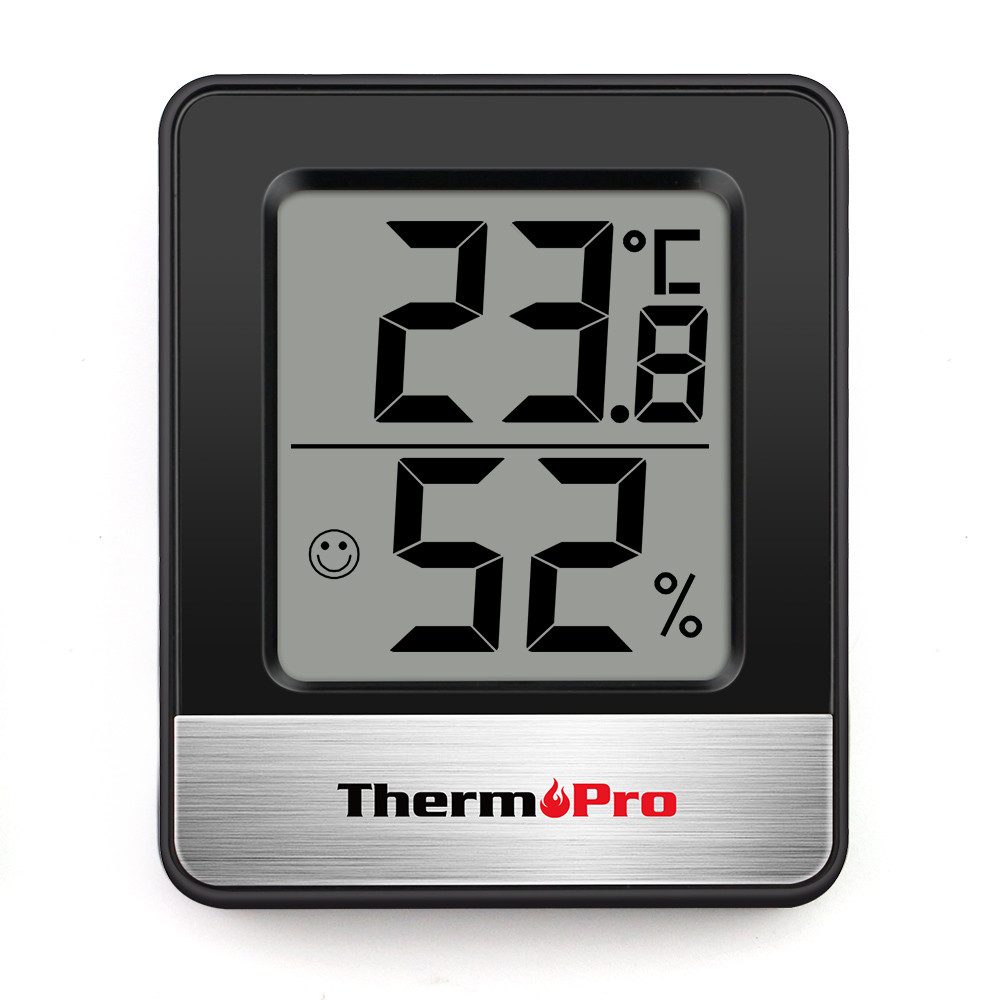ThermoPro Hygrometer TP49, (1-St), Komfortindikator, Magnetrückseite, Standfuß, Aufhängeöffnung