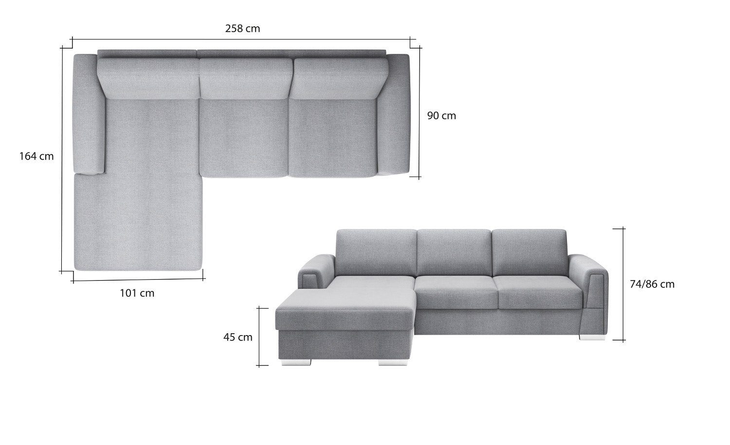 Ecksofa L-Form Modern Sofa Ecksofa, JVmoebel Textil Couch Design Couch Wohnlandschaft
