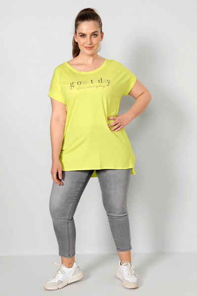 Janet & Joyce Rundhalsshirt T-Shirt oversized Schriftzug Halbarm