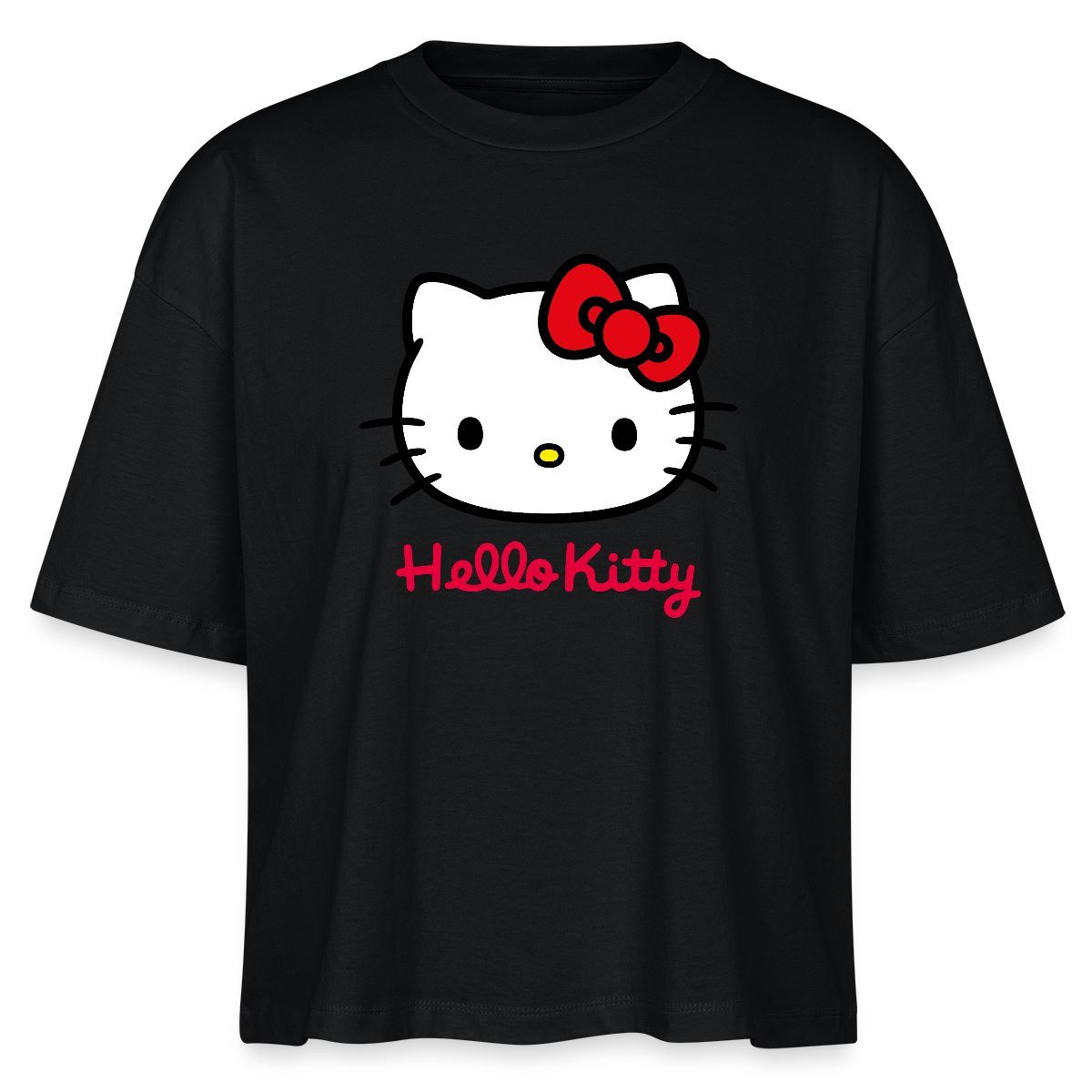 Spreadshirt T-Shirt Hello Kitty Klassisch Mit Schriftzug Boxy Shirt Damen (1-tlg)